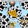 durony 32 Pieces Cow Print Party Supplies Include 16 Cow Print Napkins 16 Party Plates Cow Farm Theme Party Decorations for Birthday Party, Baby Shower, Dinnerware