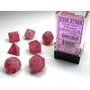 Chessex Polyhedral 7-Die Ghostly Dice Set - Pink with Silver Numbers