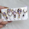 50pcs Light Purple Zircon Flatback Rhinestones for Nails Mini Nail Rhinestones for Nail Art Supplies 2-4mm Rhinestone Nail Gems Multi-shapes Nail Diamonds Nail Crystals 3D Nail Charms Nail Accessories