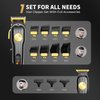 Hair Clippers for Men Cordless Hair Clipper Hair Trimmer Barber Clippers Zero Gapped T-Blade Hair Trimmer with LCD Display & Guide Combs Beard Cutting Kit Wireless Haircut Machine for Family