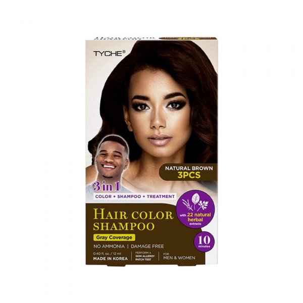 TYCHE Hair Color Shampoo (NATURAL BROWN)