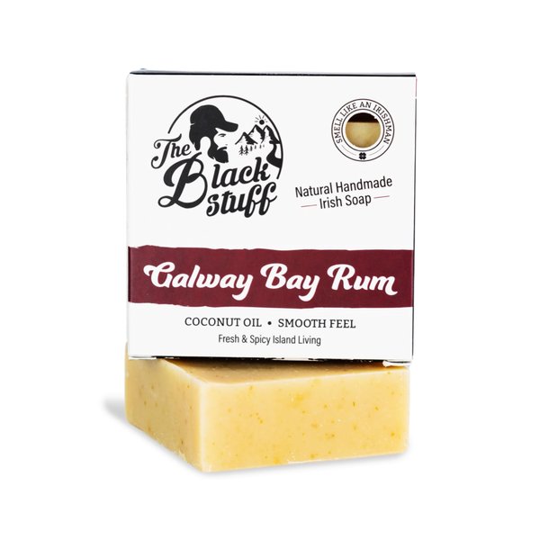 The Black Stuff All Natural Bar Soap for Men Handmade Cold Process Soaps with Organic Ingredients and Essential Oils - Mens Soap for Daily Use, Galway Bay Rum Body Soap