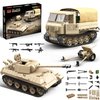 WW2 Panther Medium Tank & RSO Tractor Vehicle Building Blocks, Compatible with Lego Military Set, Great Army Gift for Kids and Teens Over 8 Years Old (1078 Pieces)