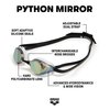 ARENA Unisex Adults Python Racing Swim Goggles for Men and Women Anti-Fog Mirror Lens Max Comfort Dual Strap, Gold/White/Black