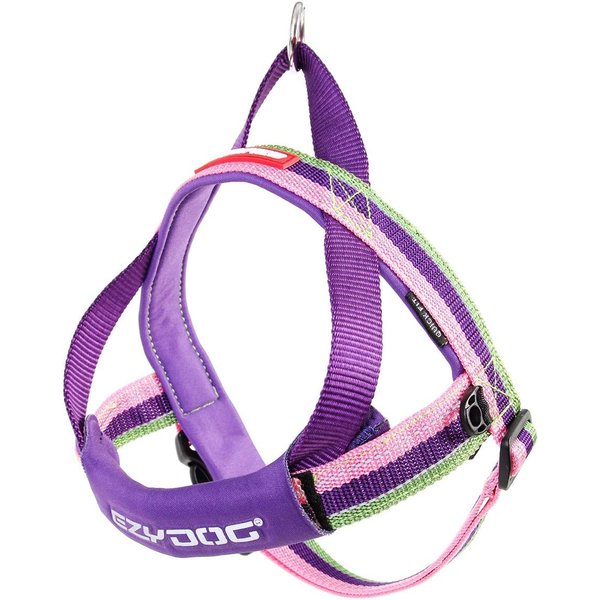 EzyDog Premium Quick Fit Adjustable No-Pull Dog Harness Vest with Reflective Stitching - Perfect for Training, Walking, and Control - Padded for Comfort (X-Small, Bubble Gum)