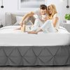 Nestl Grey Bed Skirt Queen Size, Pinch Pleat Queen Bed Skirt, 14" Inch Drop Queen Bedskirt, Hotel Quality Grey Bed Skirts, Premium Microfiber Bedskirt for Queen Bed, Grey Queen Bed Skirt