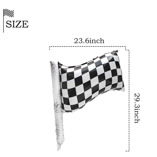 DIADARL Checkered Black and White Racing Flag Balloons Checkered Flag Balloons Race Car Theme Party Supplies Boys Birthday Race Car Theme Party Decor Supplies