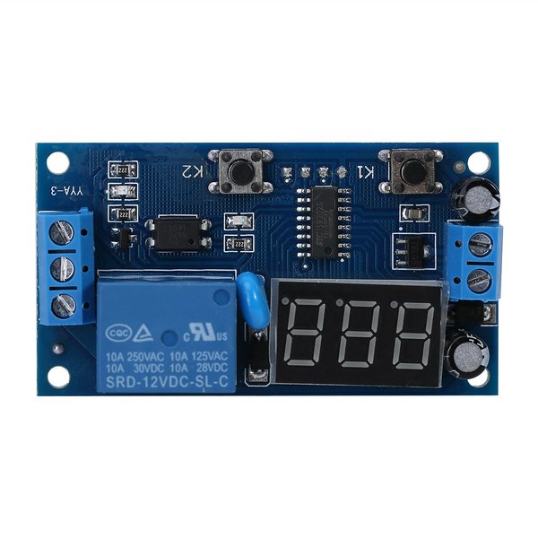 Chazcool DC 12V Timer Relay, Digital Display Board, Adjustable Digital Cycle Timer Switch