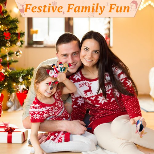 11 PCS Set Christmas Finger Puppets, Santa Toys for Toddlers 1-3, Storytelling & Sensory Stimulation, Enhancing Fine Motor Skills & Hand-Eye Coordination, Perfect for Christmas Party Favors