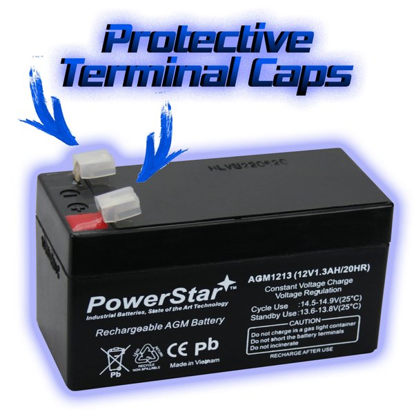 PowerStar Battery Compatible with Ultrtech Ut1213 12v 1.3ah Rechargeable SLA Battery