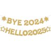 Bye 2024 Hello 2025 Banner Happy New Year Banner Happy New Year Decorations 2025 Goodbye 2024 Decorations New Year Eve Decorations 2025 Glitter Gold Party Supplies