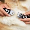 Dog Collar Seatbelt Buckle Smiling Panda Face Black White 9 to 15 Inches 1.0 Inch Wide