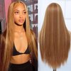 Amarlis Honey Blonde Lace Front Wigs for Women, Pre Plucked Ready to Wear HD Glueless 13x5x1 Blonde Highlight Synthetic Lace Front Wig for Daily Use(Honey Blonde)