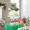 Christmas Birthday Party Supplies, Kawaii Theme Party Decorations Include Birthday Banner Cake Toppers Balloons for Girls and Boys Baby Show