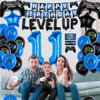 11th Video Game Birthday Party Decoration Balloons Game on Party Supplies Set Include Happy Birthday Banner Foil Balloon Latex Balloon Ideal for Kids Boys Party Room Indoors Outdoor Activities Decor