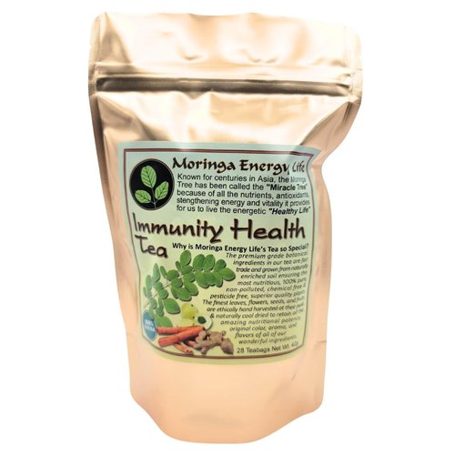 Moringa Immunity Health Tea 28 tea bags (Keto, Detox, Paleo, Vitamin & Minerals Booster, Vegan, Gluten-Free, Non-GMO, Caffeine-Free)