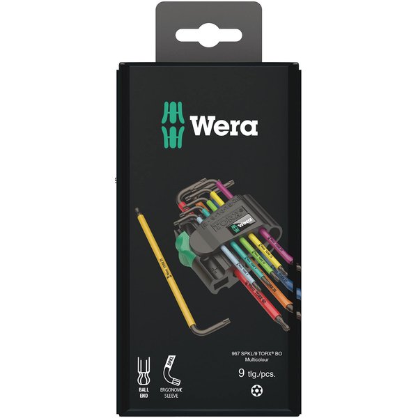 Wera Tools 05073599001 967 SPKL/9 TX BO SB L-Key Set Tamper-Proof TORX Screws, One Size, Multi