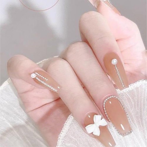 1Meters/lot Nail Art Metal Chain Gold Silver Bead Micro Nail Line Acrylic Tips DIY Decoration 100cm Metal Ball Chains Gold Silver Color Round Beads Chains Jewelry Accessories (Sliver)