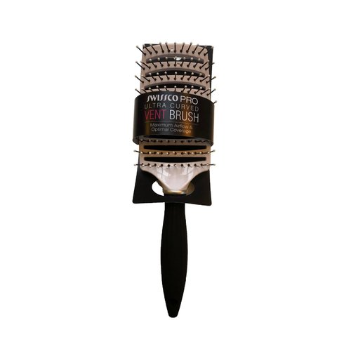 Swissco Pro Ultra Curved Vent Hair Brush with Soft Touch Handle (White (52007))