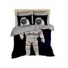 DecoMood Astronaut Bedding, Space and Astronaut Themed Quilt/Duvet Cover Set, Full/Queen Size, Boys Kids Bed Set (4 Pieces)