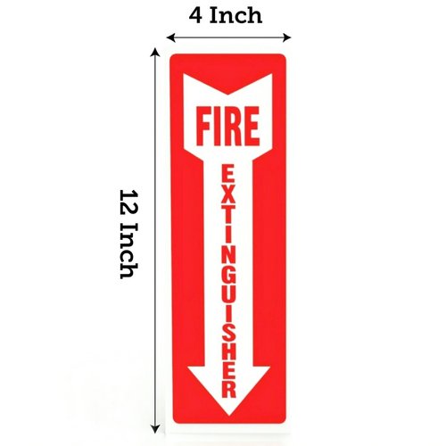ASSURED SIGNS Fire Extinguisher Signs, Safety Sign Sticker - 4 Pack - 4" X 12" - 5 Mil Vinyl - Bright Red and White Colors - Durable Self Adhesive, Weatherproof & UV Protected - Ideal for Home, Office or Boat
