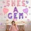 Wonmelody She's a Gem Birthday Party Decorations She's a Gem Balloon Banner Diamond Theme Birthday Party Decor Gemstone Party Decor in Pink Purple Jewel Birthday Party Supplies for Geology Party