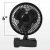 HealSmart Clip Fan, 6-Inch Grow Tent Fan, Monkey Fan, Wall Mount Fan with Adjustable 90° Angles, 15W, 2-Speeds Control, 1 Pack