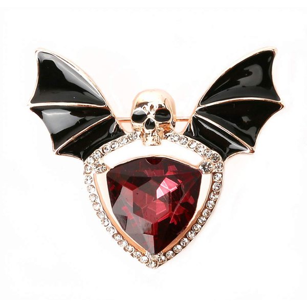 Halloween Gothic Witch Brooch for Women,Skull Bat Brooches Pin,Vampire Safety Pin Accessories for Girls
