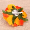 Frcolor Artificial Big Rose Flower Hairpin Hair Clips Flower Brooch for Women Party (Orange)