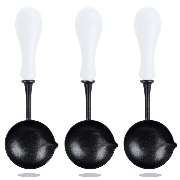 WUERLIN 3 Pieces Wax Seal Spoons with Wooden Handles,Non - Slip Sealing Waxing Spoon, Easy to Clean for DIY Wax Seal Stamp, Ideal for Envelope & Letter Art Crafts (White)