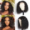 UMEGIRL Curly Bob Wigs Human Hair for Black Women 4x4 Lace Closure Wig Short Bob Wig Human Hair Water Wave Wet and Wavy Wigs Plucked with Baby Hair Natural Color 14inch