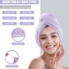 Hair Drying Towel Ultra Absorbent Twist Hair Turban Drying Cap Hair Wrap, 2 Pack 10 inch X 26 inch Super Absorbent Quick Dry Hair Turban for Drying Curly Long Thick Hair (Purple)