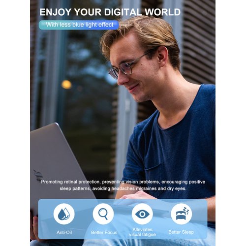 NSSIW Blue Light Glasses for Women and Men, Advanced Computer Glasses, Gaming Glasses, Semi Rimless with Blue Light Blocking, 11 Glossy Black/Golden Rim + Glossy Black/Black Rim, M