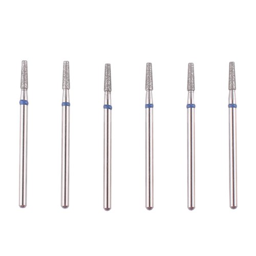 MZCMSL Tapered Barrel Cuticle Drill Bit Set with Case, 6pcs Pro Diamond Nail Bits for Nail Prep,3/32 Shank Electirc Nail Tool (Medium)