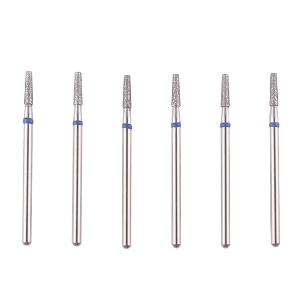 MZCMSL Tapered Barrel Cuticle Drill Bit Set with Case, 6pcs Pro Diamond Nail Bits for Nail Prep,3/32 Shank Electirc Nail Tool (Medium)