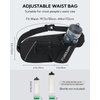 WATERFLY Fanny Pack Waist Bag: Hiking Water Bottle Holder with Strap Waist Pack for Women Men Hydration Hip Packs for Running Walking Traveling-Black