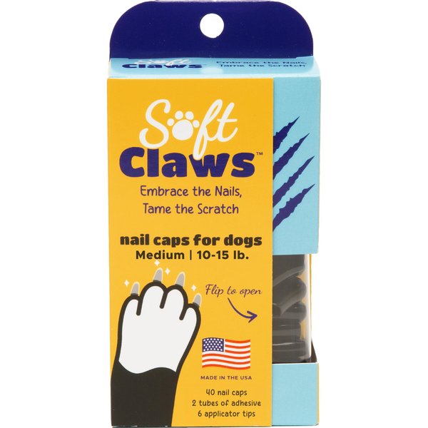 Soft Claws Canine Dog and Cat Nail Caps Take Home Kit, Medium, Black