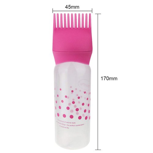 A Set of 3pcs Hair Dye Bottle Applicator Root Comb Applicator Bottle Hair Coloring Dye Scalp Salon Hair Coloring Tool Accessories(pink,blue,rose red)