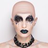 Morcheiong 2/4/8 Pieces Bald Cap for Halloween Costumes Makeup Latex Bald Head Wig Caps Bald Cosplay for Adults Women (Retro Style, 2)