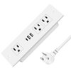 Recessed Power Strip, Furniture Drawer Outlet with 20W PD USB-C & 18W QC3.0 USB-A, Plug in 3 Outlets & USB Ports, Flush Mount 6FT White Extension Cord Conference Desk Outlets