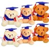 Sumind 6 Pieces Graduation Bears Class of 2024 Graduation Plush Bears Bulk Stuffed Animal Bears with Cap for Kindergarten Primary School College High School Party Favors(Blue)