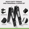 Baluca Straight Nail Clipper Set for Thick Toenails, Professional Stainless Steel Ultra Sharp Fingernail Toenail Clippers Cutter Trimmers - Thick Wide Jaw Toe Nail Clippings for Seniors, Men & Women
