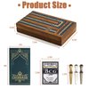 Wooden Cribbage Board Game Set, Travel Cribbage Board with Storage and Collapsible, with Magnetic Lock / 9 Metal Pegs/Full Deck of Cards, Family Board Games for Kids and Adults
