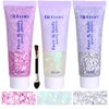 Body Face Chunky Glitter Gel: Pink White Silver Face Sparkles Glitter Gel Makeup for Singer Concerts Disco Festival Rave Accessories 150ml Chunky Sequins Mermaid Face Body Hair Glitter Gel
