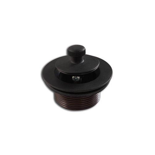 CalcMetal Lift and Turn Bathtub Drain Stopper with ABS Plastic Bushing, Fits in 1-1/2 Inch or 1-3/8 Inch Inner Bathtub Shoe, Easy to Install, Matte Black