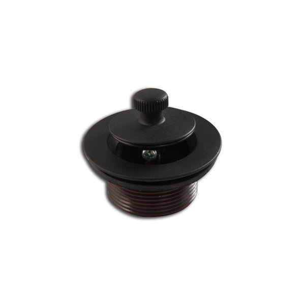 CalcMetal Lift and Turn Bathtub Drain Stopper with ABS Plastic Bushing, Fits in 1-1/2 Inch or 1-3/8 Inch Inner Bathtub Shoe, Easy to Install, Matte Black