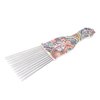 Professional Stainless Steel Hair Pick Comb for Afro Hair Styling - Hair Comb for Women and Men (Waist flower K2)
