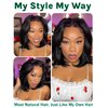 KLAIYI Yaki Straight Bob Wig Bye Bye Knots Glueless Pre Everything 13x4 Lace Frontal Wigs Human Hair Pre Cut Pre Plucked Pre Bleached Put On and Go Wigs for Beginners 30S Easy to Wear Kinky Wig 14Inch