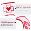 6 Pieces Hat Headband with Red Cross, Halloween Costume Accessory Hat Costume Costume Women Accessories Halloween Party Supplies