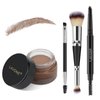 LAVONE Eyebrow Stamp Pencil Kit for Eyebrows, Makeup Brow Stamp Trio Kit with Waterproof Eyebrow Pencil, Eyebrow Pomade, Makeup Brushes and Dual-ended Eyebrow Brush - Ash Brown